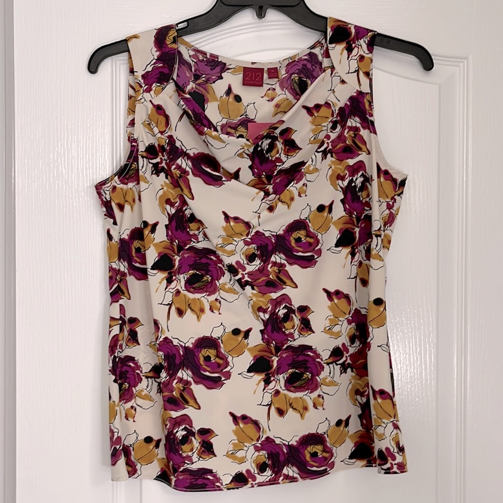 Dressy Floral Shell Blouse Size M